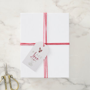 Etiquetas Para Regalos Modern Holly Minimalist Christmas Peace Love Joy