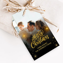Etiquetas Para Regalos Modern Merry Christmas Family Photo Favor Tags