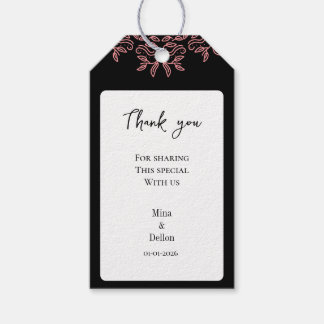 Etiquetas Para Regalos Modern minimalist wedding with flower black gift