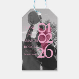 Etiquetas Para Regalos Modern Photo Pink Typography  Thank You