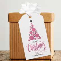 Modern Pink Christmas Tree Holiday