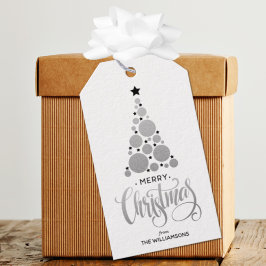 Etiquetas Para Regalos Modern Silver Christmas Tree Holiday Gift Tags