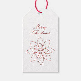 Etiquetas Para Regalos Modern Simple Red & White Merry Christmas