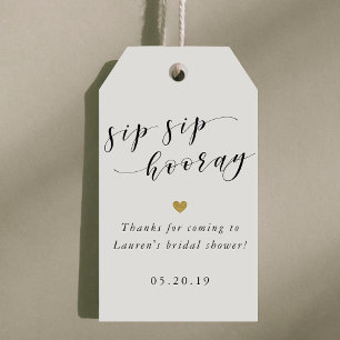 Etiquetas Para Regalos Modern Sip Sip Hooray Despedida de Soltera Agradec