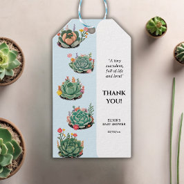 Etiquetas Para Regalos Modern Succulent Cactus Baby Shower