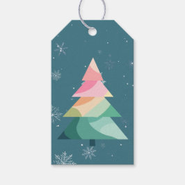 Etiquetas Para Regalos Modern Wavy Christmas Tree Gift Tag