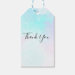 Etiquetas Para Regalos Moderna Abstract Blue & Purple Watercolor Gracias