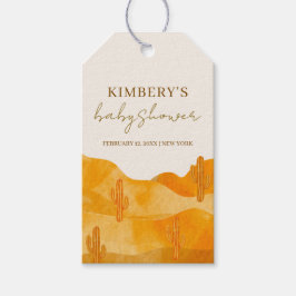 Etiquetas Para Regalos Moderna acuarela Boho Desert Cactus Baby Shower