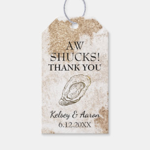Etiquetas Para Regalos Moderna acuarela Oyster Beach Wedding Gracias
