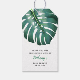 Etiquetas Para Regalos Moderna Baby Shower Tropical Greenery