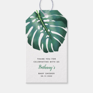 Etiquetas Para Regalos Moderna Baby Shower Tropical Greenery