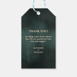Etiquetas Para Regalos Moderna boda elegante verde esmeralda negro