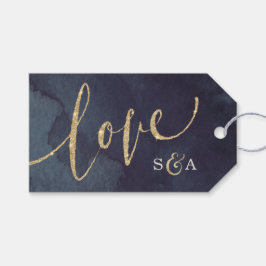 Etiquetas Para Regalos Moderna caligrafía purpurina de faux gold en la no