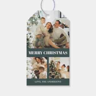Etiquetas Para Regalos Moderna elegancia Feliz Navidad Familia Fotografía