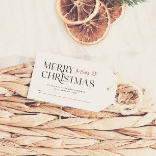 Etiquetas Para Regalos Moderna familia Personalizado de tipografía navide