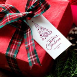 Etiquetas Para Regalos Moderna moda Magenta Feliz Guión de Navidad