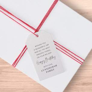 Etiquetas Para Regalos Moderna Moda Minimalista simple feliz cumpleaños