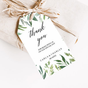 Etiquetas Para Regalos Moderna vegetación Foliage Botánico Gracias