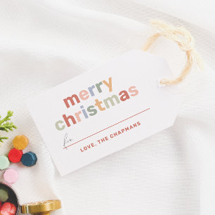 Etiquetas Para Regalos Moderna y brillante diversión y colorida Feliz Nav