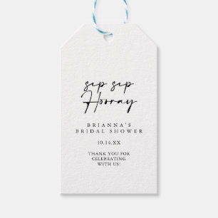 Etiquetas Para Regalos Moderna y elegante Sip Sip Hooray Bridal Shower
