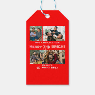 Etiquetas Para Regalos Moderna y moderna foto de la familia Merry y Brigh