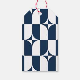 Etiquetas Para Regalos Modernidad azul y blanco de mediados de siglo
