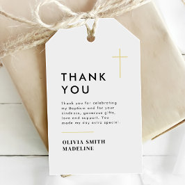 Etiquetas Para Regalos Moderno Baptismo Mínimo de Oro