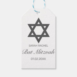 Etiquetas Para Regalos Moderno bar blanco negro Minimalista Bat Mitzvah