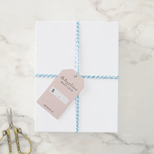 Etiquetas Para Regalos Moderno colgado minimalista elegante rosa de color