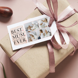 Etiquetas Para Regalos Moderno Collage Photo Pink Happy Mothers Day