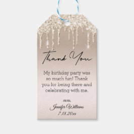 Etiquetas Para Regalos moderno gracias purpurinas dulces de oro de 16 got