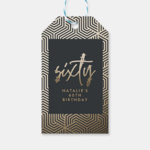 Etiquetas Para Regalos Moderno guión elegante de 60 años simple
