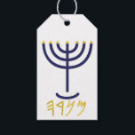 Etiquetas Para Regalos Moderno Menorah Gift Tag Navy Gold<br><div class="desc">Menorah Gift Etiqueta Navy Gold Etiquetas de regalo personalizables Paleo letras hebreas - Menorah: Mem, Nun, Resh, Hey Mem - Chaos Mighty Blood Nun - Continuar Su Hijo Resh - Primer Comienzo Superior Hey - Ver Respiración Reveal H4501 (Fuerte) מְ נֹ רָ ה מְ וֹ › ` menâh menrôrôh h...</div>