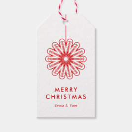 Etiquetas Para Regalos Moderno Merry Christmas minimalista floral
