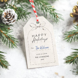 Etiquetas Para Regalos Moderno Mínimo Feliz Vacaciones Boho Arch Bow Fami