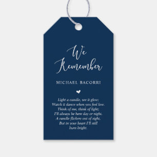 Etiquetas Para Regalos Moderno personalizado, azul marino, favor funerari
