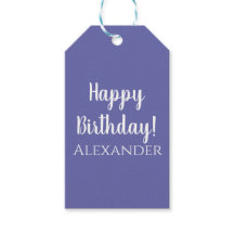 Moderno Purple Stylish Simple Script Nombre cumple