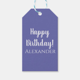 Etiquetas Para Regalos Moderno Purple Stylish Simple Script Nombre cumple