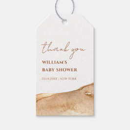 Etiquetas Para Regalos Moderno Resumen de Boho Baby Shower Gracias