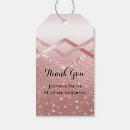 Etiquetas Para Regalos Moderno Rosa Gold Trendy Budget Boda