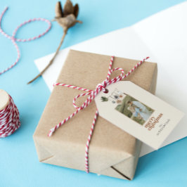 Etiquetas Para Regalos Moderno Scandi Boho Neutral Merry Fotos de Navidad