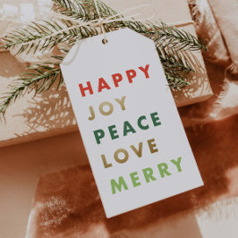 Etiquetas Para Regalos Moderno Tipo Colorido en Negrita Fiesta de Navidad