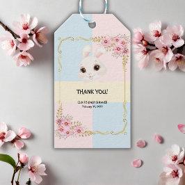 Etiquetas Para Regalos Moderno y elegante Baby Shower de conejo blanco
