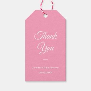 Etiquetas Para Regalos Moderno y elegante Baby Shower Gracias Rubor Pink