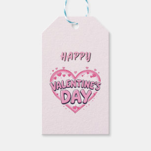 Etiquetas Para Regalos Moderno y elegante corazón rosa del Día de San Val