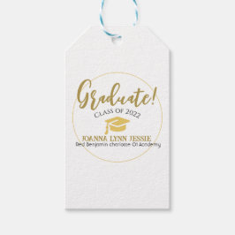 Etiquetas Para Regalos Moderno y elegante guión de oro de graduación
