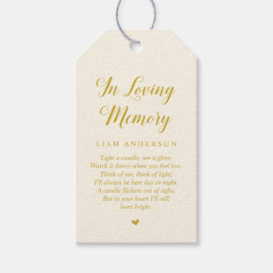 Etiquetas Para Regalos Moderno y elegante Oro, Funeral Memorial