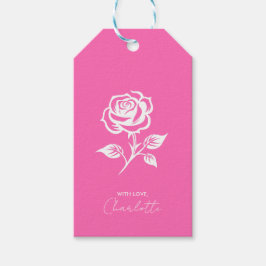 Etiquetas Para Regalos Moderno Y Elegante Rosa Caliente Y Rosa