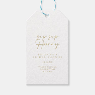 Etiquetas Para Regalos Moderno y elegante Sip Sip Dorado Hooray Bridal Sh