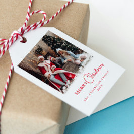 Etiquetas Para Regalos Modernos Navidades rojos de moda foto copos de nie
